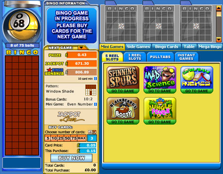 bingo liner 75 ball online bingo game