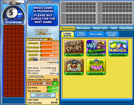 bingo liner 90 ball online bingo game