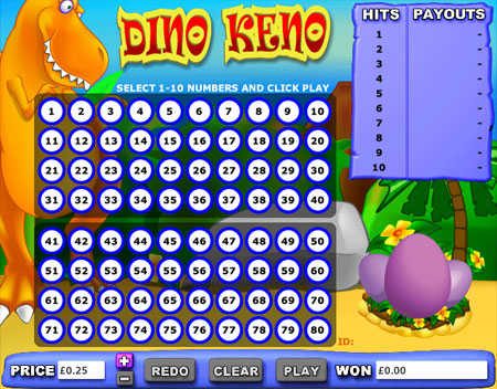 bingo liner dino keno online casino game