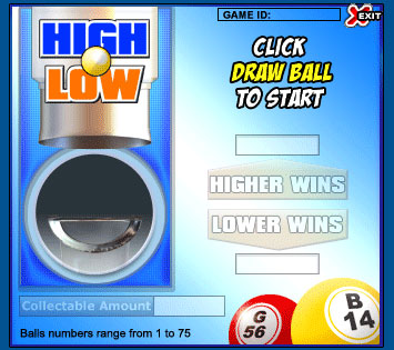 bingo liner high low online instant win game