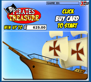 bingo liner pirates treasure scratch cards online instant win game