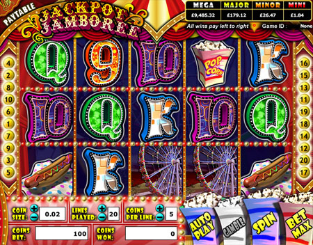 bingo liner jackpot jamboree 5 reel online slots game
