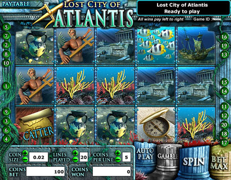 bingo liner lost city of atlantis 5 reel online slots game